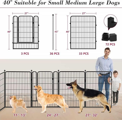 Dog Playpen 40 inch 36 Panels Indoor Outdoor Dog Pen - Image 2