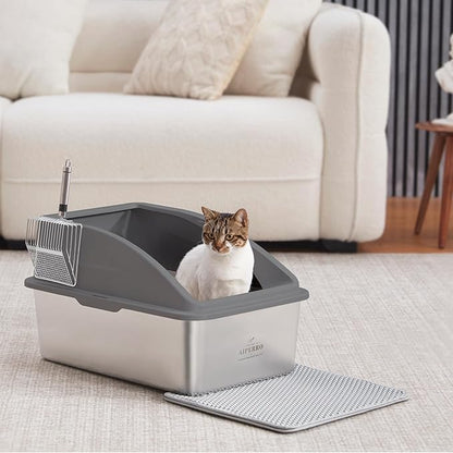 Stainless Steel Litter Box | XXL Deepened 8" Design Enclosed Box - Image 7
