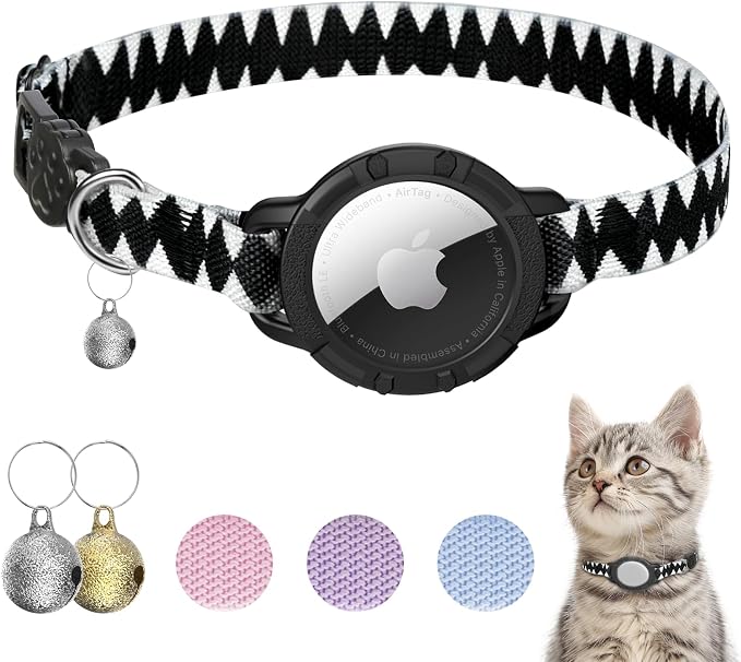 AirTag Cat Collars, Stretchy Collar by Sucegi