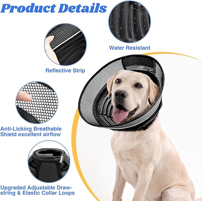 Inflatable Dog Cone for Dogs After Surgery, Soft Adjustable Elizabethan Collar - Image 5