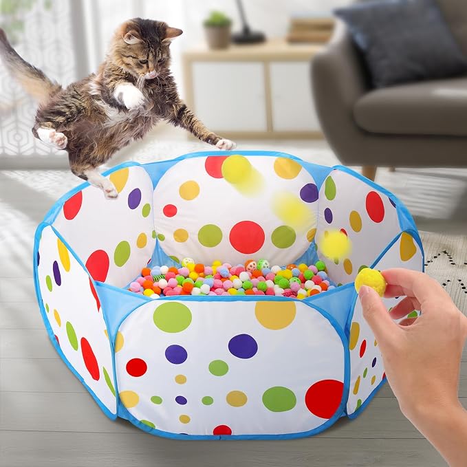 Palksky Ball Pit with 210 Toy Balls and 4 Spring Toys - Image 3