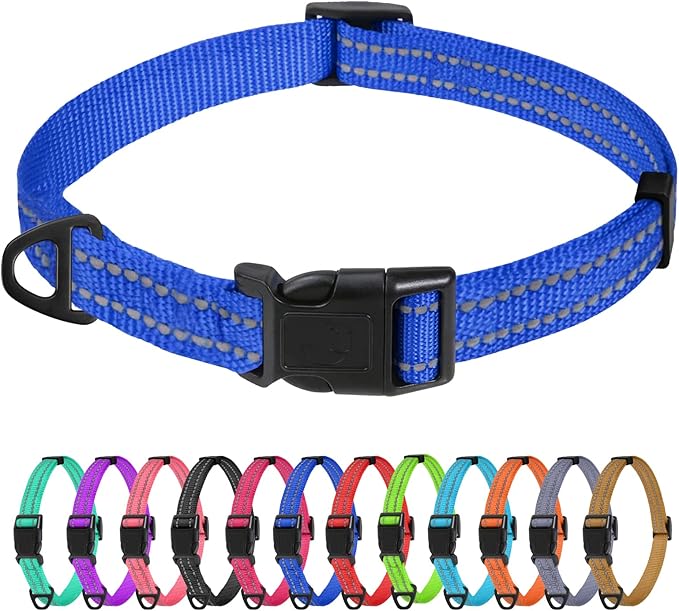 TagME Reflective Nylon Dog Collars, Adjustable Classic Pet Collar by TagME