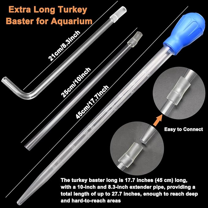 Extra Long Turkey Baster for Aquarium, 27.7 Inch Aquarium Coral Feeder - Image 2