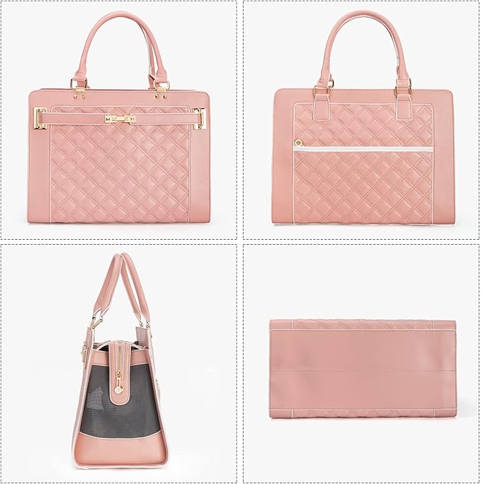 Fashion Pet Carrier Dog Cat Carrier Purse Soft-Sided Leather Handbag Pet Tote - Image 4