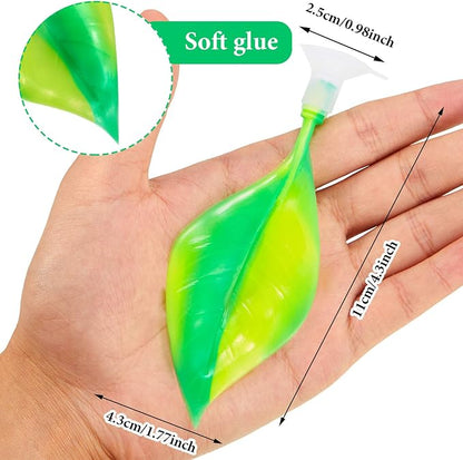 WILLBOND 2 Pcs Green Silicone Betta Fish Bed Leaf Hammock Betta Fish Tank - Image 2
