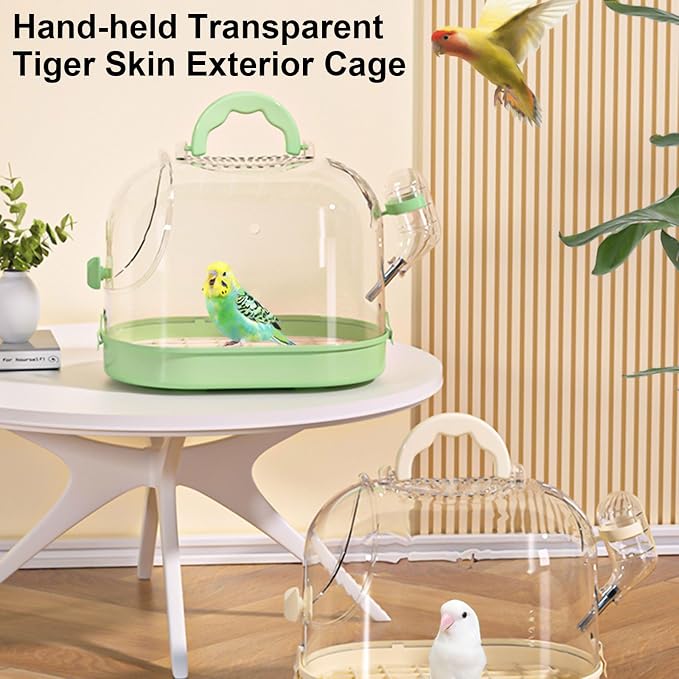 Easy to Carry Bird Cage with Watering Bottle High Ventilated Carriers Travel - Image 6