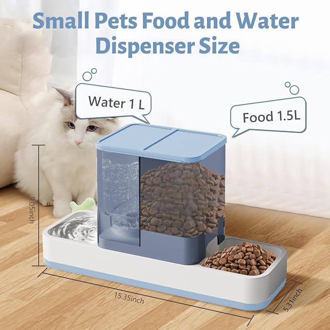 Yummy Sam Automatic Small Pet Feeder and Water Dispenser, 2 in 1 Gravity Cat - Image 2