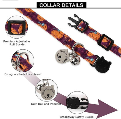 Lionet Paws 2pcs Pack Cotton Cat Collar, Breakaway Buckle - Image 3