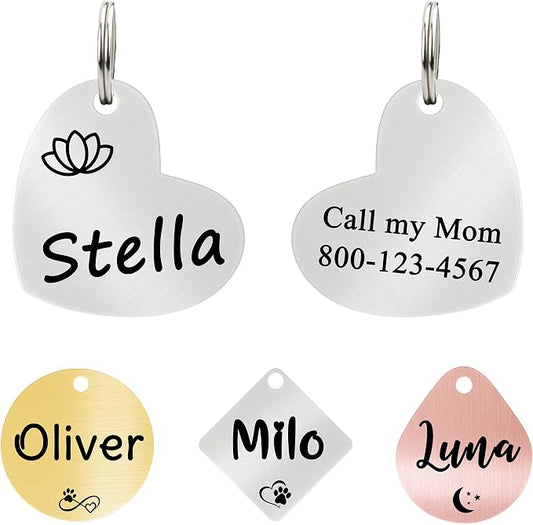 Ultra Joys Cat ID Tag Personalized Pet Tags, Durable Stainless Steel Small Pet by UltraJoys