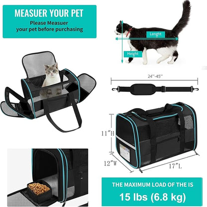 Soft - Sided Pet Carrier for Cats and Small Dogs, Airline - Approved, Foldable - Image 2