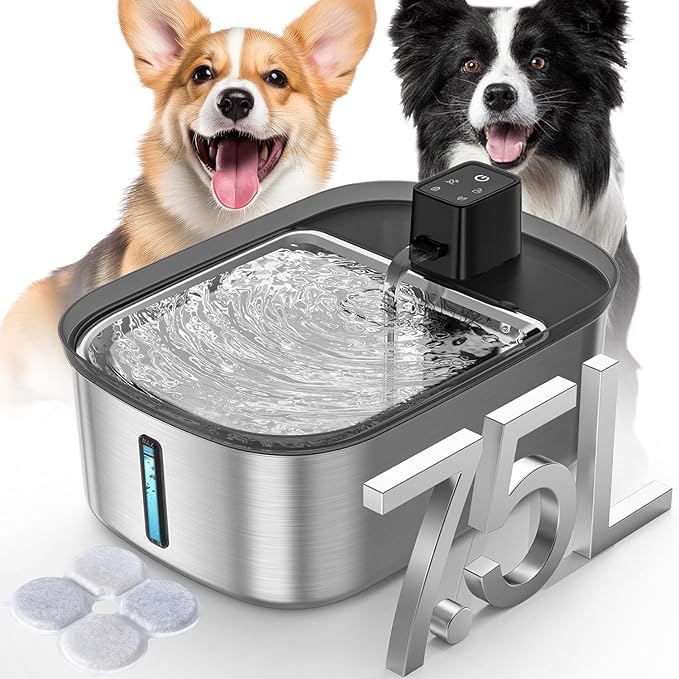 Wireless 7.5l/254oz/2Gal Dog Water Fountain by Chumajor