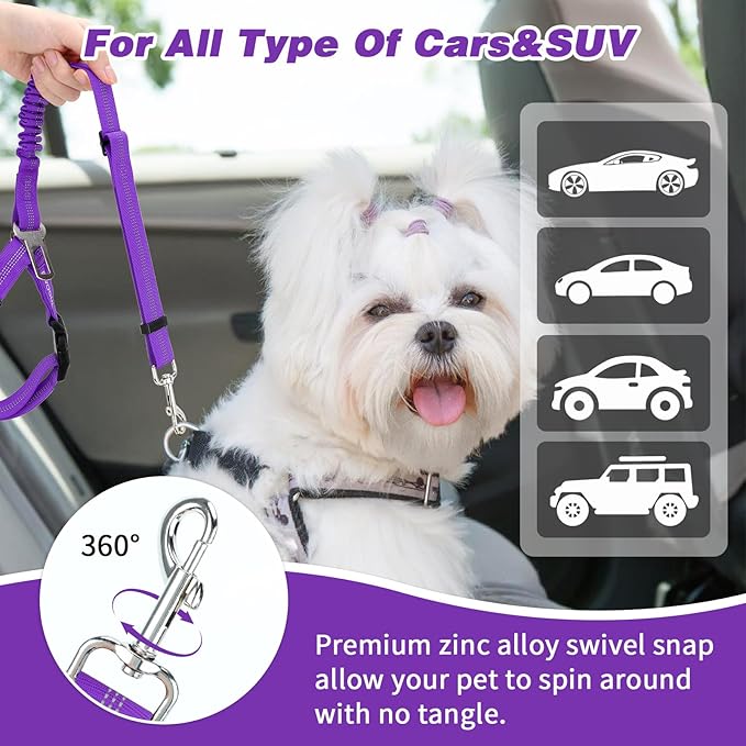 BWOGUE Pet Dog Cat Seat Belt Reflective Car Dog Headrest Restraint Leash - Image 6