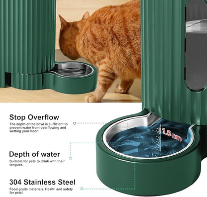 Gardner Pet Automatic Gravity Cat Food Feeder and Water Dispenser Stainless - Image 5