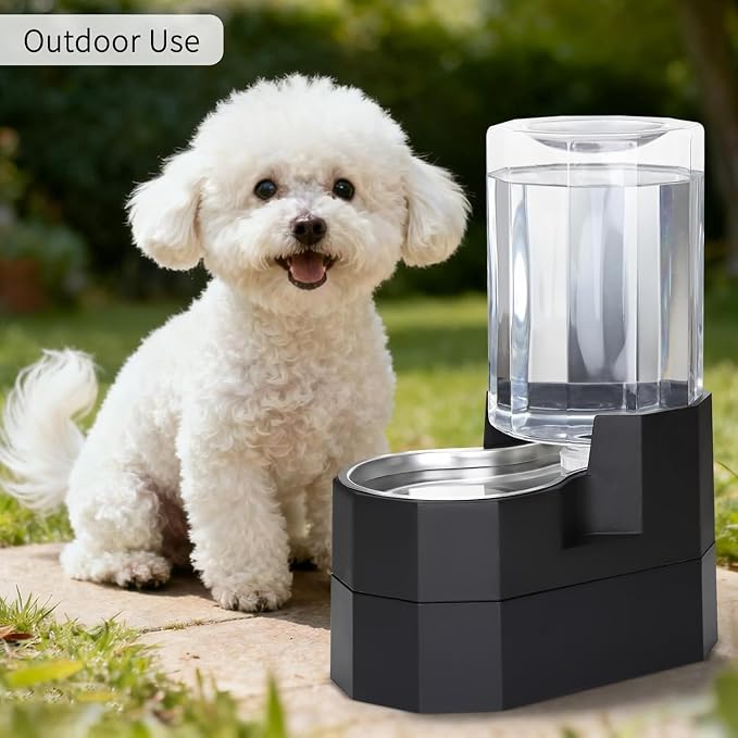 Sfozstra Large Dog Water Dispenser: 7L Raised Gravity Gray Automatic Stainless - Image 7