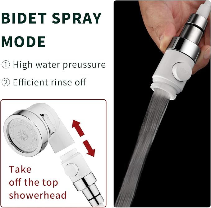 ZCONIEY Sink Faucet Sprayer Attachment, Shower Head Attaches To Tub Faucet - Image 7