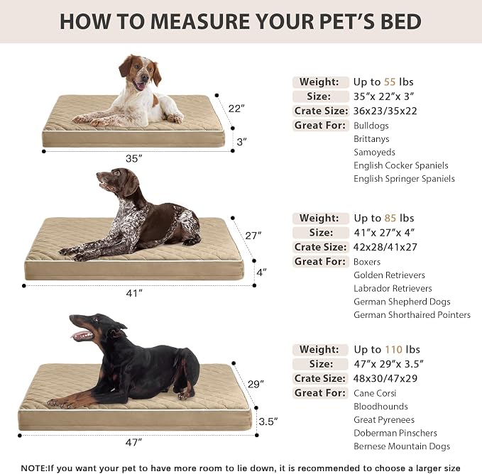WNPETHOME Orthopedic Dog Bed for Crate, Waterproof Extra Large Dogs Bed - Image 5
