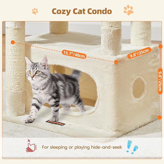 Taoqimiao Cat Tree, 38.5-Inch Cat Tower - Image 3