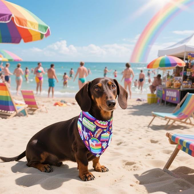 30 Pcs Rainbow Small Dog Bandanas Bulk 25 Inch Pride Dog Bandanas - Image 7