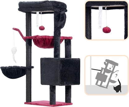 Heybly Cat Tree, 39.4 Inches Gothic Tower Condo - Image 7