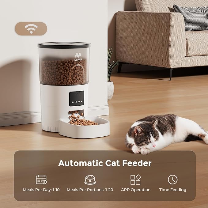 IMIPAW 5G WiFi Automatic Cat Feeder and Water Dispenser, Timed Dry Food - Image 9