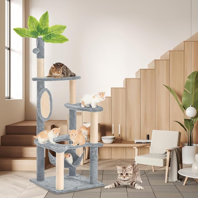 Cat Tree for Indoor Cats, 55 Inch Cat Tower - Image 3