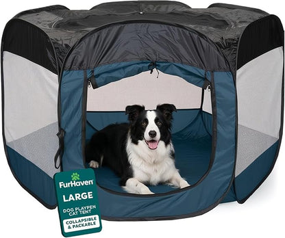 FurHaven Portable Pet Playpen for Dogs & Cats, Large Indoor Kitten Playpen by FurHaven