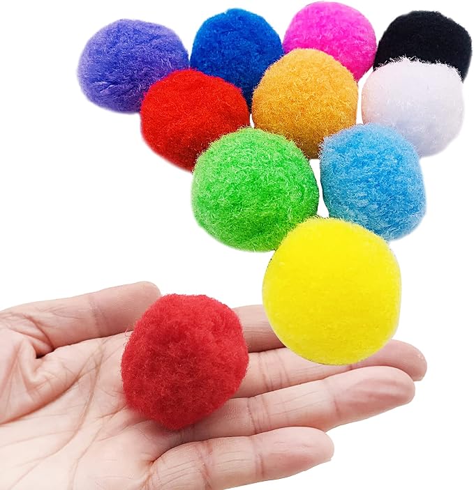 PET SHOW 100pcs 1.5"/3.8cm Cat Toy Balls Bulk Soft Kitten Pompon Toys Indoor - Image 5
