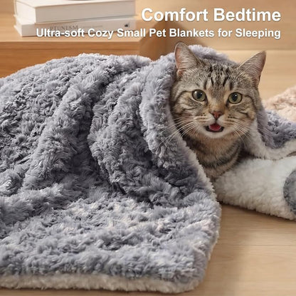 Cat Blanket for Indoor Cats Ultra-Soft Plush Small Blanket Machine Washable - Image 5