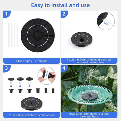 Solar Fountain for Bird Bath, Solar Water Fountain - Image 4