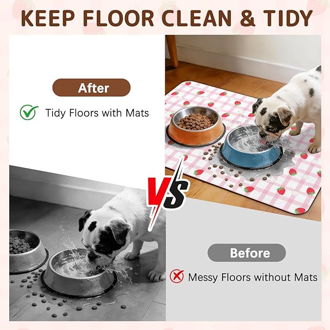 Dog Food Mat for Bowls, Absorbent Quick Dry Dog Cat Mats for Food and Water - Image 3