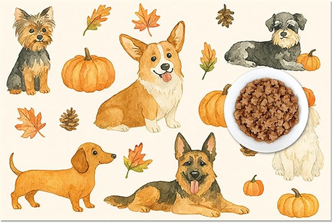 Fall Dog Pet Feeding Mat Autumn Pumpkin Design Food Mat - Image 8