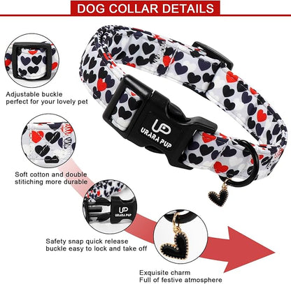 Valentine's Dog Collar, UP URARA PUP Love Heart Adjustable Pet Collar - Image 3