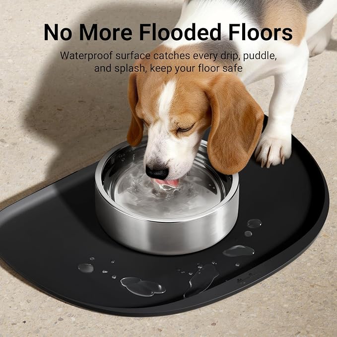 DownyPaws Dog Food Mats for Floors Waterproof, BPA Free Silicone Dog Bowl Mat - Image 3