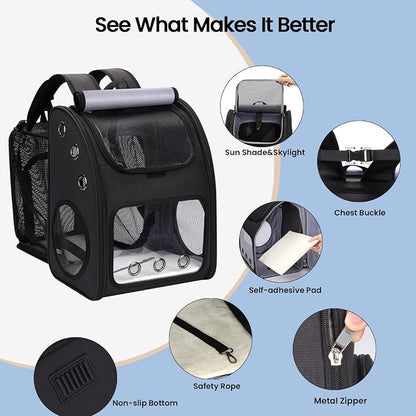 Cat Backpack Carrier, Expandable Pet Carrier Backpack - Image 3