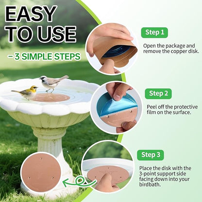 2 Pack Bird Bath Copper Discs, 99.9% Pure Copper Cleaner - Image 5