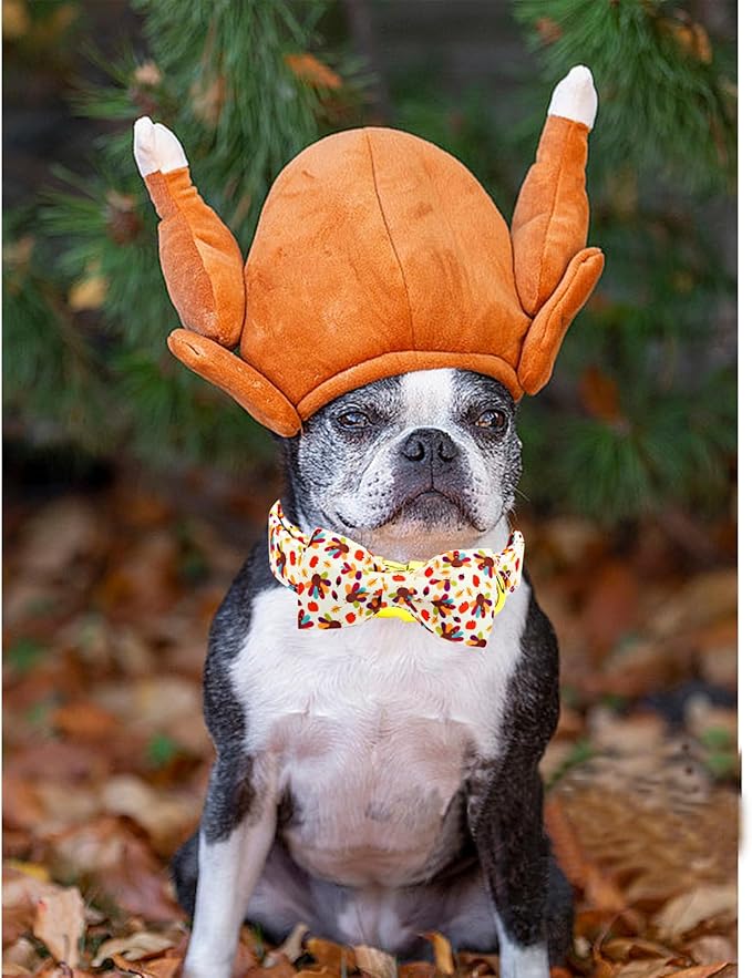 Thanksgiving Dog Collar, Turkey Dogs Collars Bow Tie Pet Collar Adjustable Pet - Image 6