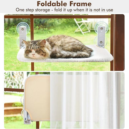 AMOSIJOY Cordless Cat Window Perch, Cat Hammock - Image 4