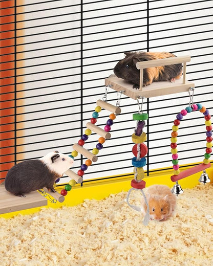 5in1 Bird Parakeet Toys, Detachable Birdie Perches Platform Swing - Image 6