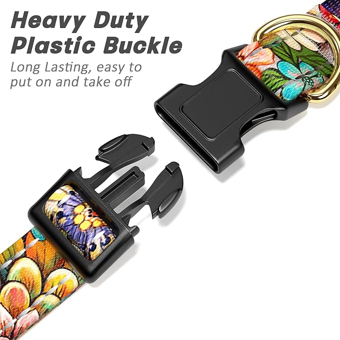 Reflective Dog Collar for Small Dogs, Cute Boho Adjustable Heavy-Duty Nylon - Image 4