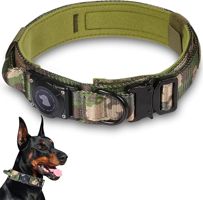 2026 Upgrade Waterproof AirTag Dog Collar, Military Tactical Dog Collar by ODOKELE