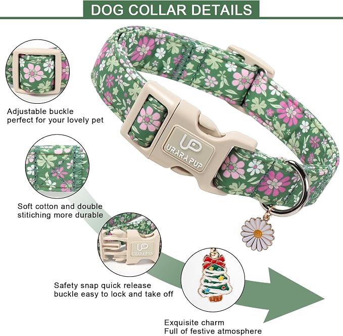 St. Patrick's Day Dog Collar, UP URARA PUP Shamrock Adjustable Pet Collar - Image 3