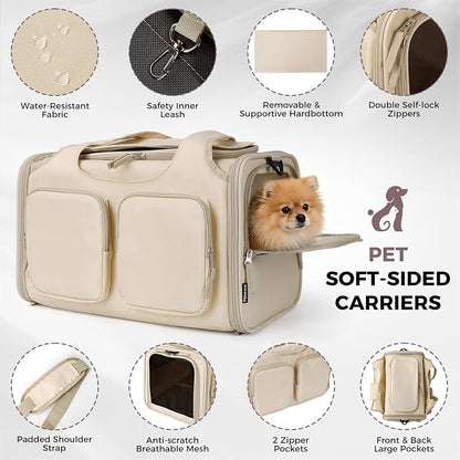 Dog, Cat Carrier for Pets Up to 15 Lbs, Airline Approved Collapsible Soft-Sided - Image 5