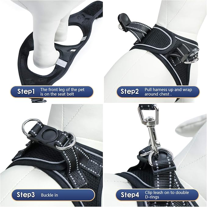 YIMEIS Dog Harness and Leash Set, No Pull Soft Mesh Pet Harness, Reflective - Image 5