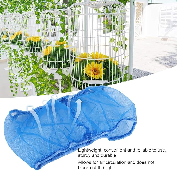 Alvinlite 2 Pieces Bird Cage Cover Seed Feather Catcher Birdcage Nylon Mesh Net - Image 8