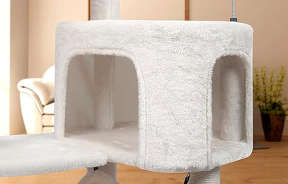 YUNIQUE 39.4'' Cat Tree with Cat Condo and Big Hammock - Image 6