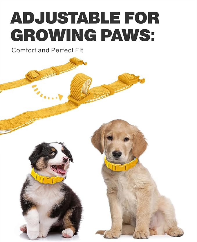 Dynmeow Soft and Breathable Cotton Dog Collar, Durable Adjustable Heavy-Duty - Image 3