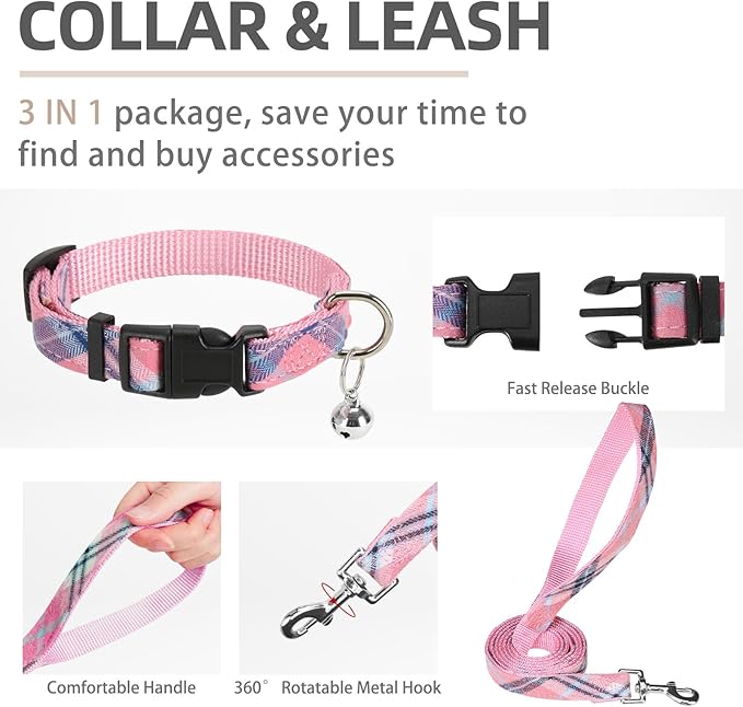 PUPTECK Adjustable Dog Harness Collar and Leash Set Step in No Pull Pet Harness - Image 4