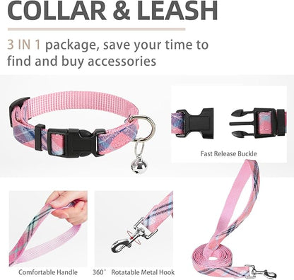 PUPTECK Adjustable Dog Harness Collar and Leash Set Step in No Pull Pet Harness - Image 4