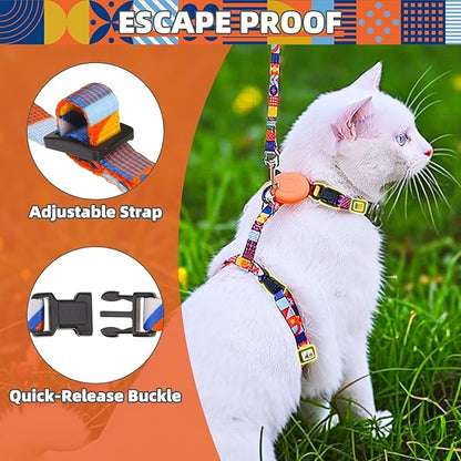 PUPTECK Adjustable Cat Harness and Leash Set Escape Proof Kitten Strap Collar - Image 3