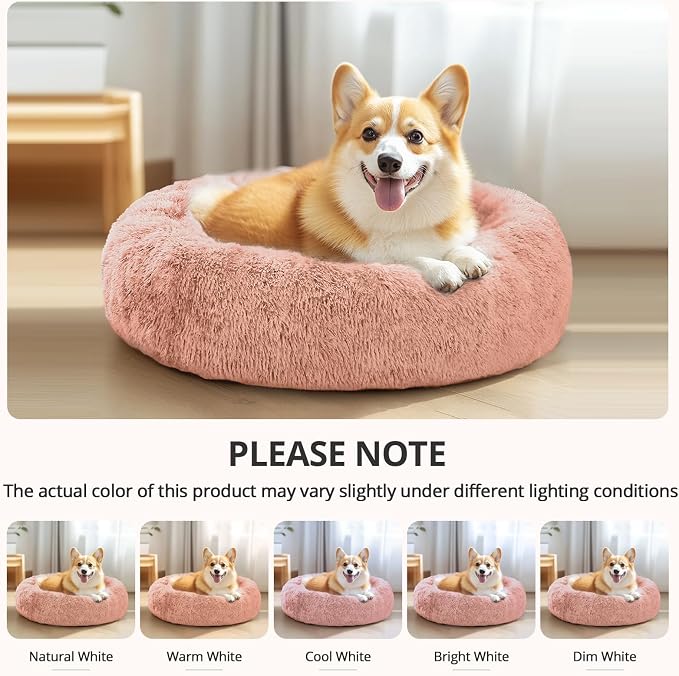 JOLLYVOGUE Calming Dog Bed Medium Size Dog, Anti-Anxiety Donut Medium Pet Bed - Image 8